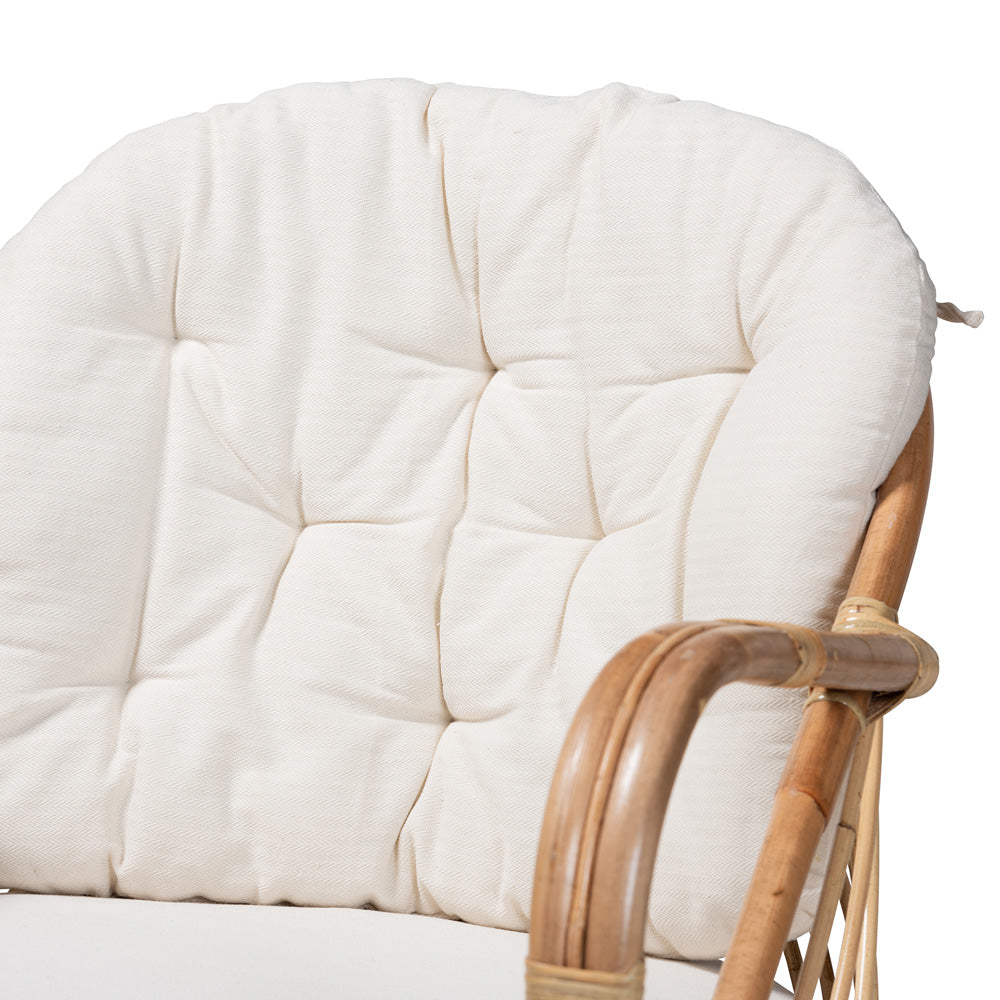 Baxton Studio - Aliane Living Room Set in White/Natural Brown - DC8041-Rattan-4PC Living Room Set view 6