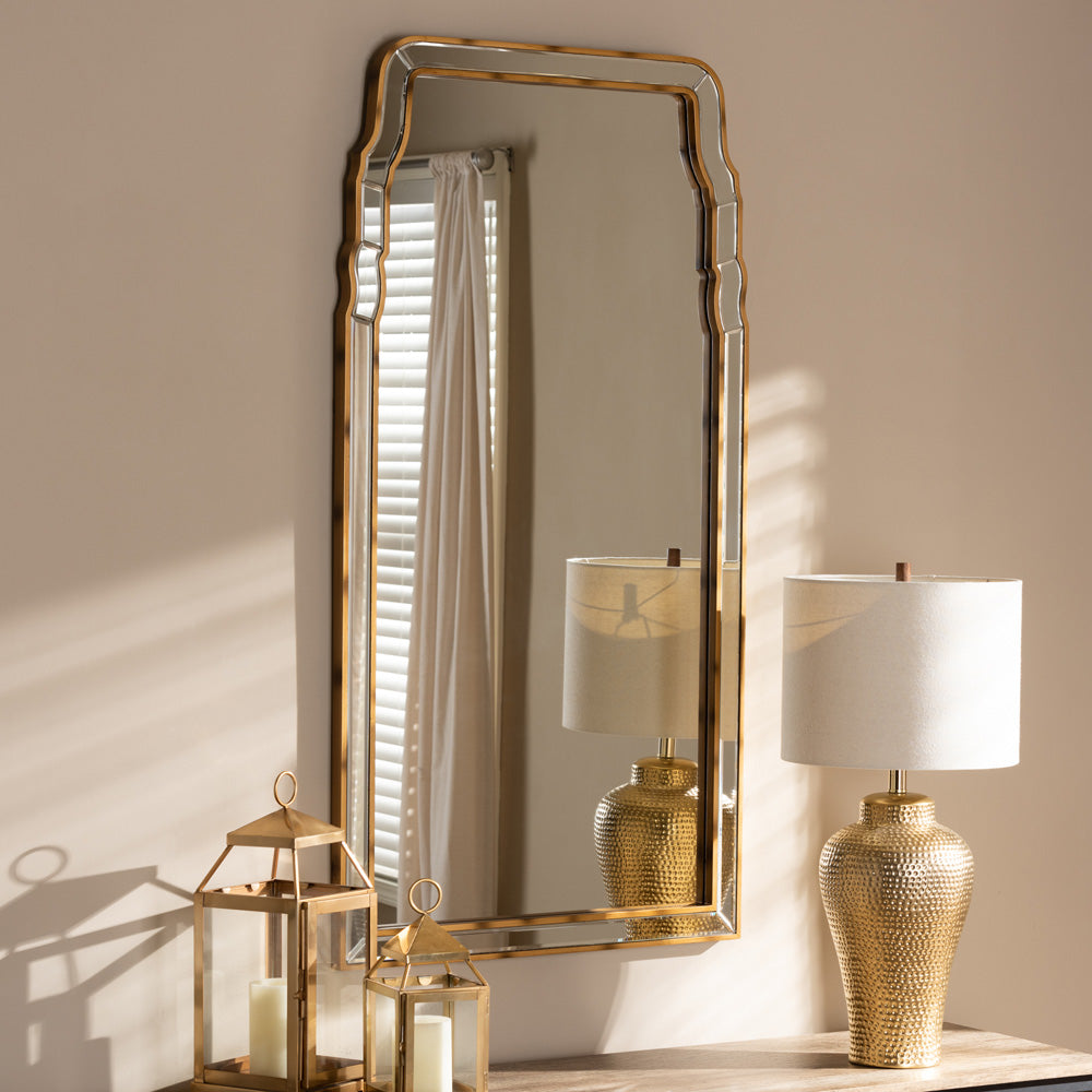 Baxton Studio - Alice Mirror in Antique Gold - RXW-8011 view 2