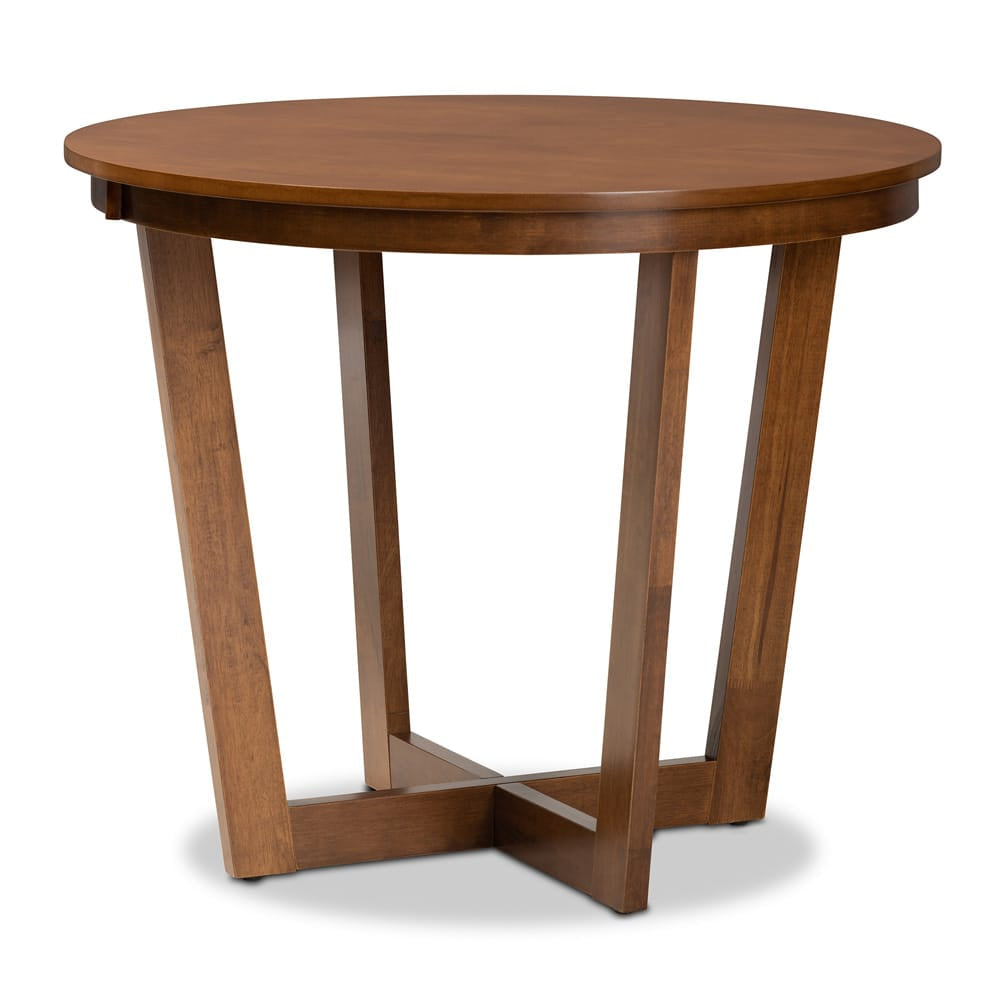 Baxton Studio - Alicia Dining Set in Grey/walnut brown - Alicia-Grey/Walnut-5PC Dining Set view 3