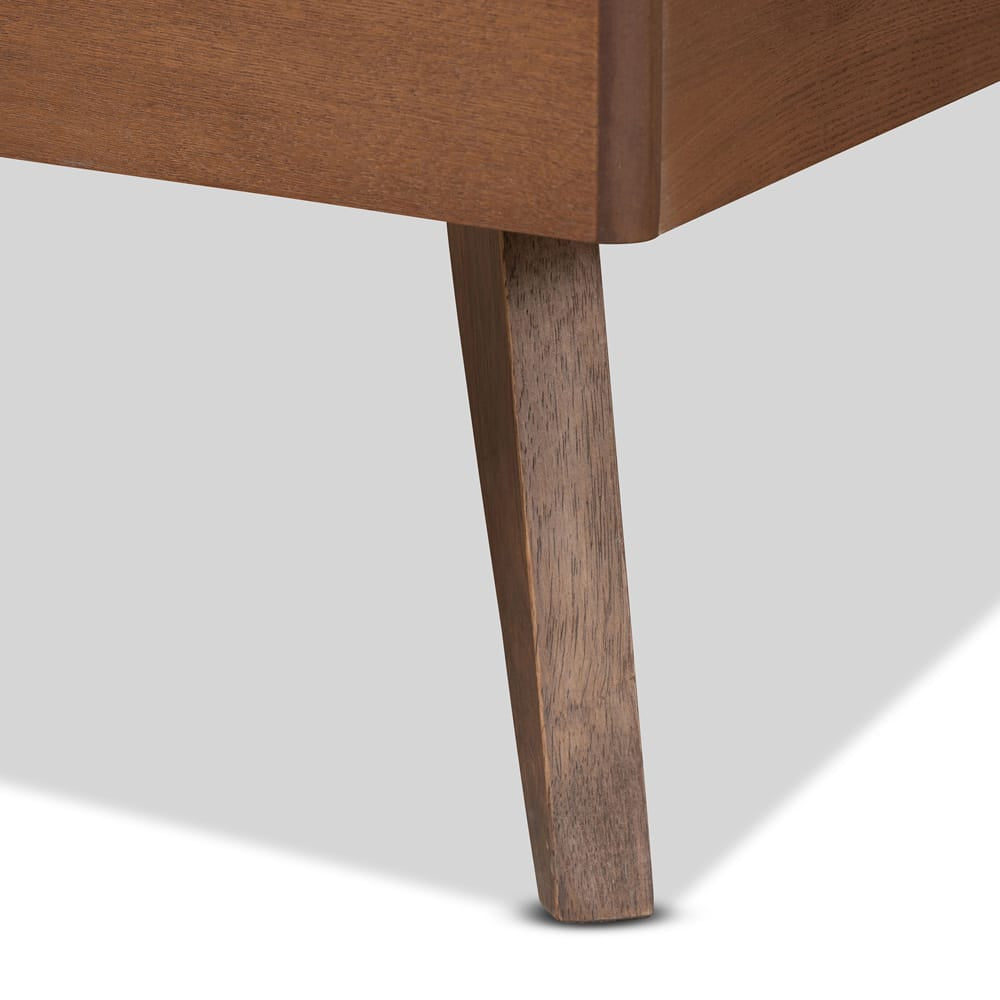 Baxton Studio - Alida Twin Size Bed in Dark Grey/Walnut Brown - Alida-Dark Grey/Ash Walnut-Twin view 5