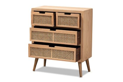 Baxton Studio - Alina Chest - JY1902-Medium Oak-4DW-Cabinet view 2