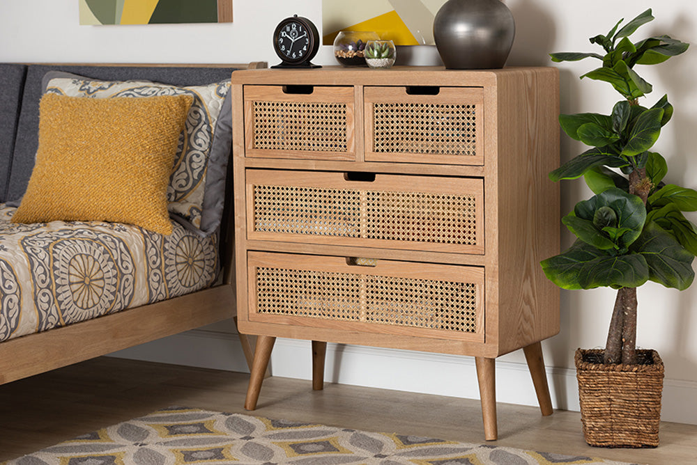 Baxton Studio - Alina Chest - JY1902-Medium Oak-4DW-Cabinet view 5