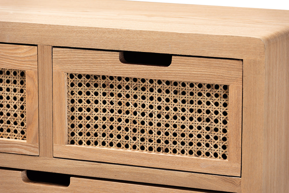 Baxton Studio - Alina Chest - JY1902-Medium Oak-4DW-Cabinet view 6