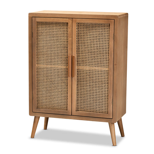 Baxton Studio - Alina Storage Cabinet in Medium Oak - JY1904-Medium Oak-Cabinet view 1