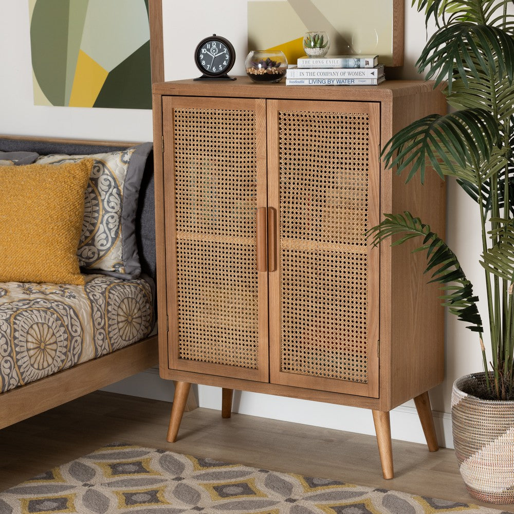 Baxton Studio - Alina Storage Cabinet in Medium Oak - JY1904-Medium Oak-Cabinet view 7