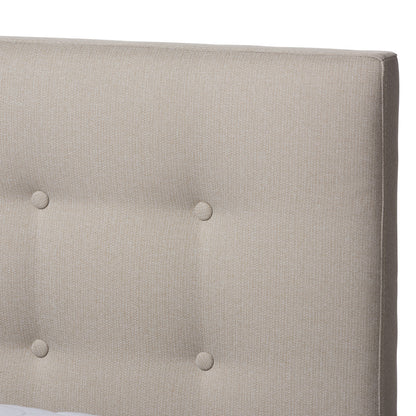 Baxton Studio - Alinia King Size Bed in Light Beige - BBT6729-Light Beige-King view 4