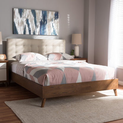 Baxton Studio - Alinia King Size Bed in Light Beige - BBT6729-Light Beige-King view 6