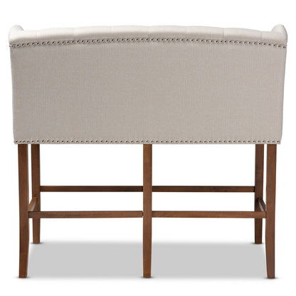 Baxton Studio - Alira Bench in Beige/Brown - BBT5349-Beige/Walnut-Bench view 4