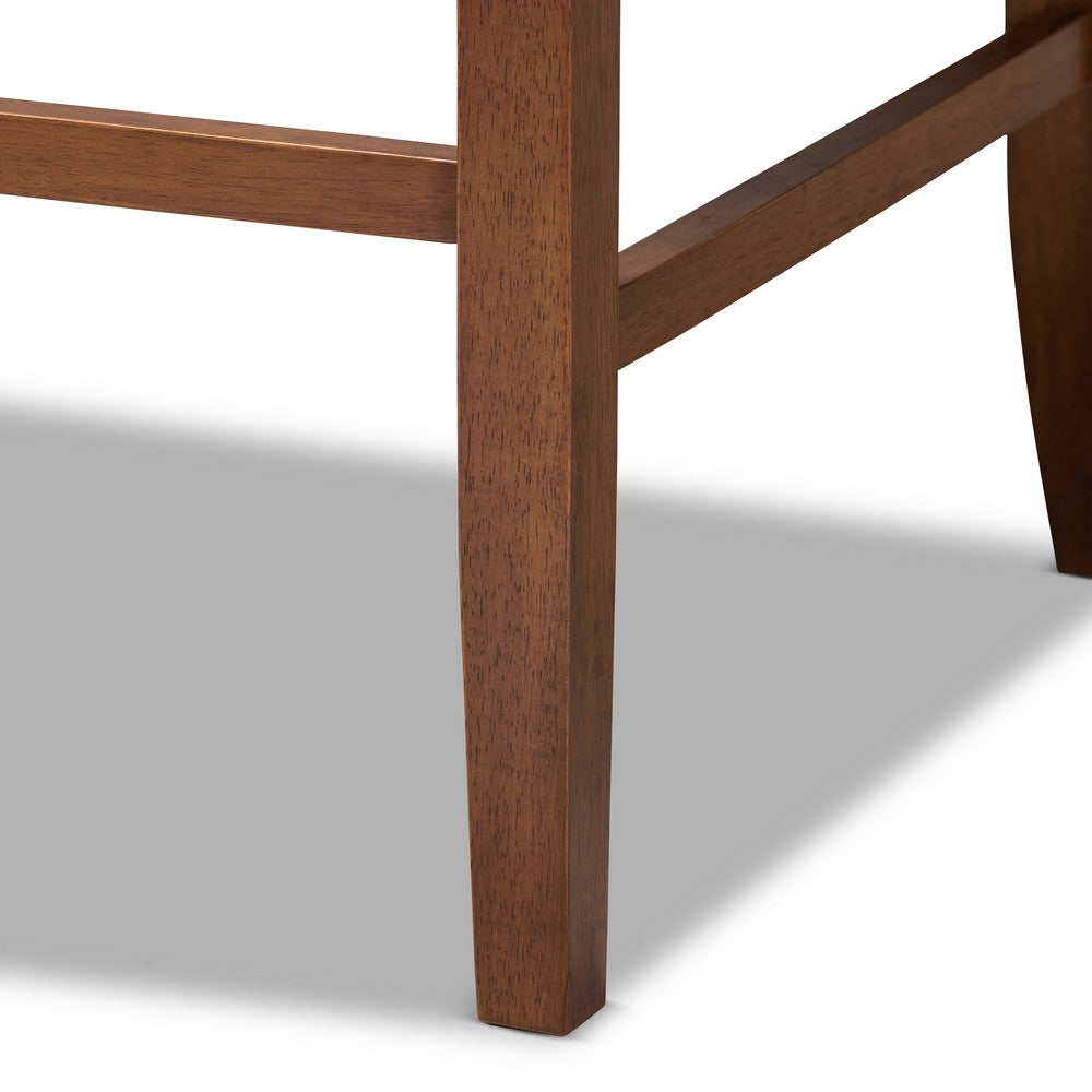 Baxton Studio - Alira Bench in Beige/Brown - BBT5349-Beige/Walnut-Bench view 7