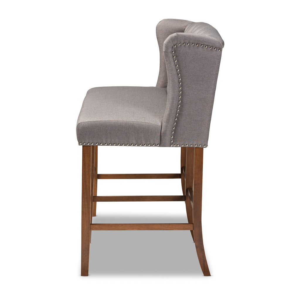 Baxton Studio - Alira Bench in Grey/Brown - BBT5349-Grey/Walnut-Bench view 3