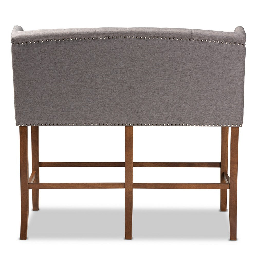 Baxton Studio - Alira Bench in Grey/Brown - BBT5349-Grey/Walnut-Bench view 4