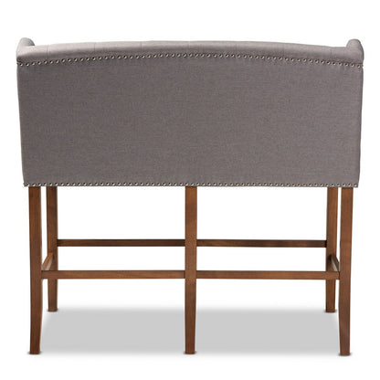 Baxton Studio - Alira Bench in Grey/Brown - BBT5349-Grey/Walnut-Bench view 4