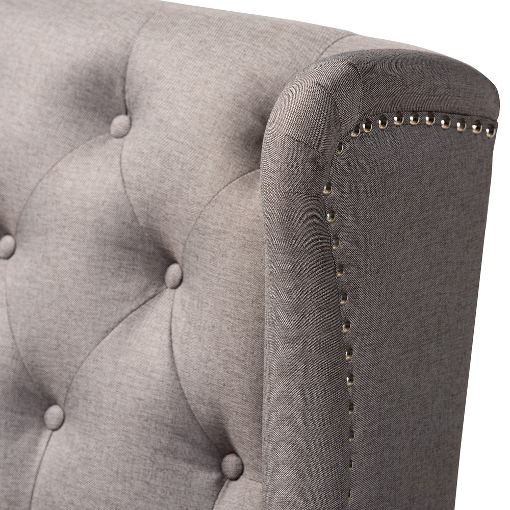 Baxton Studio - Alira Bench in Grey/Brown - BBT5349-Grey/Walnut-Bench view 6