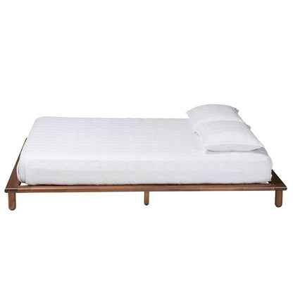 Baxton Studio - Alivia Queen Size Bed in Walnut Brown - SW8539-Walnut-Queen view 2