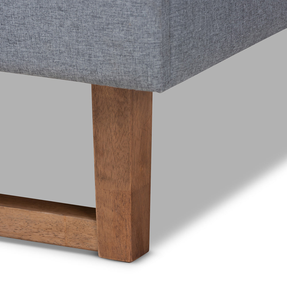 Baxton Studio - Allegra Queen Size Bed in Dark Grey/Ash walnut - Allegra-Dark Grey/Ash Walnut-Queen view 5