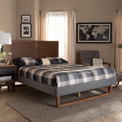 Baxton Studio - Allegra Queen Size Bed in Dark Grey/Ash walnut - Allegra-Dark Grey/Ash Walnut-Queen view 6