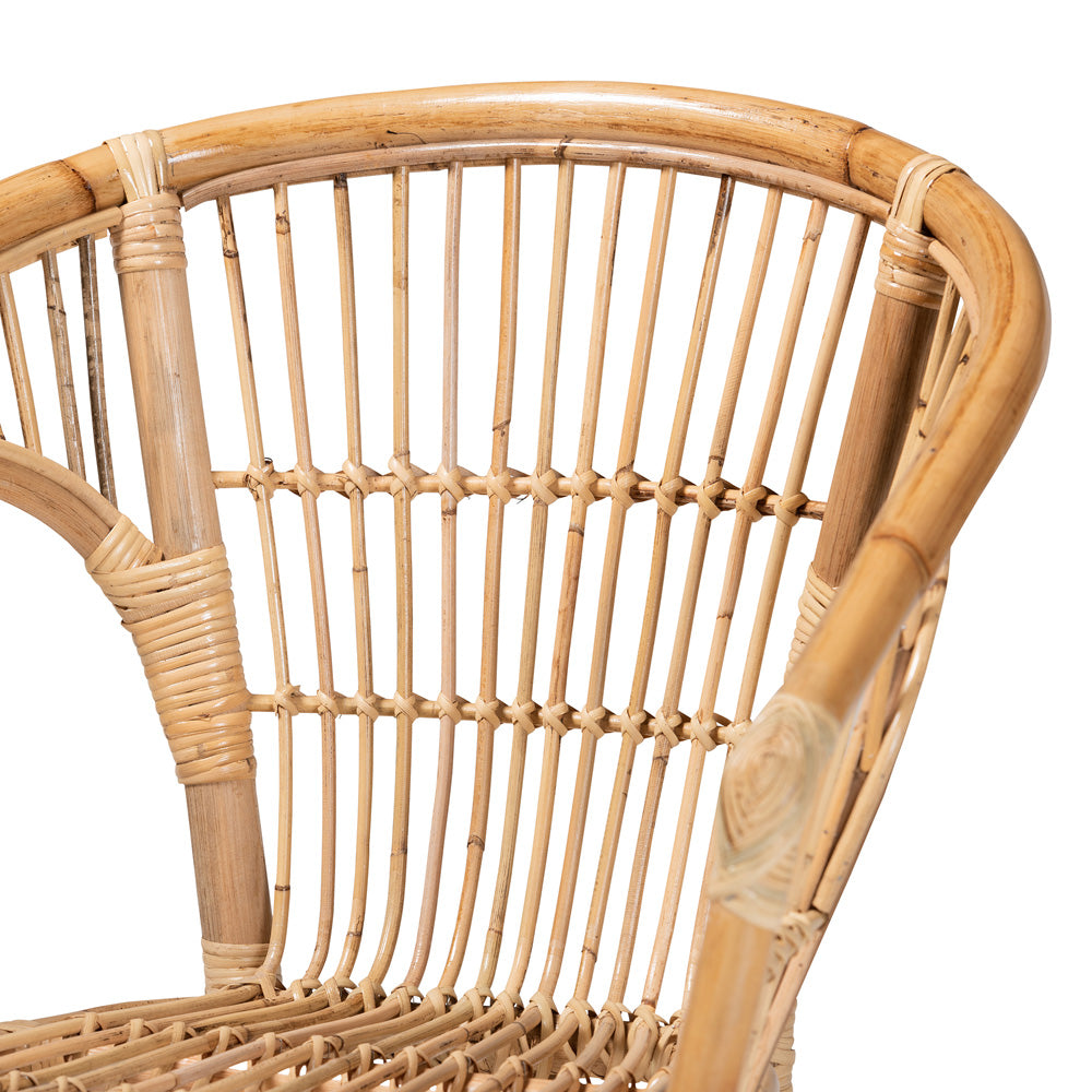 Baxton Studio - Alleta Living Room Set in Natural Brown - Alleta-Rattan-3PC Set view 5