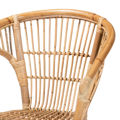 Baxton Studio - Alleta Living Room Set in Natural Brown - Alleta-Rattan-3PC Set view 5