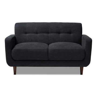Baxton Studio - Allister Loveseat in Dark Grey - J1453-Dark Grey-LS view 2