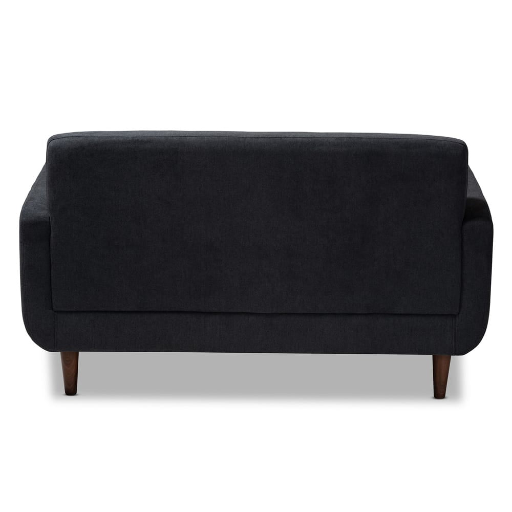 Baxton Studio - Allister Loveseat in Dark Grey - J1453-Dark Grey-LS view 4