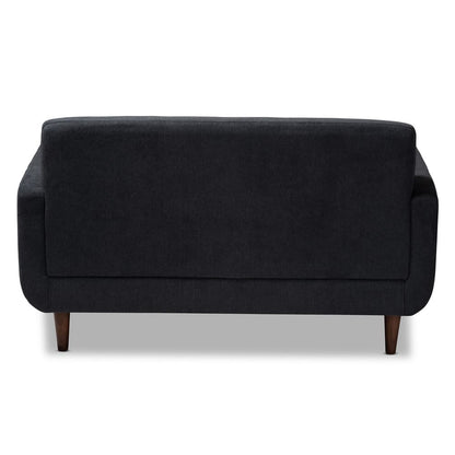 Baxton Studio - Allister Loveseat in Dark Grey - J1453-Dark Grey-LS view 4