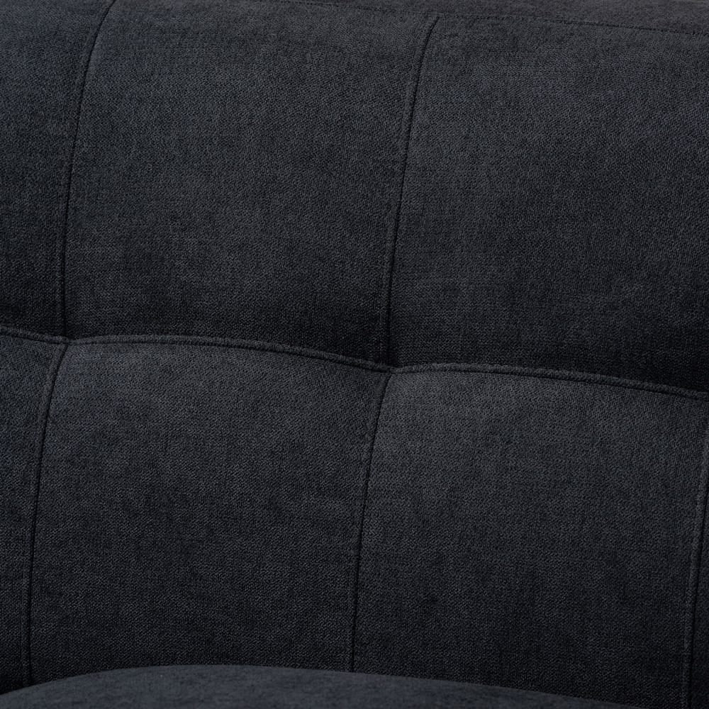Baxton Studio - Allister Loveseat in Dark Grey - J1453-Dark Grey-LS view 5