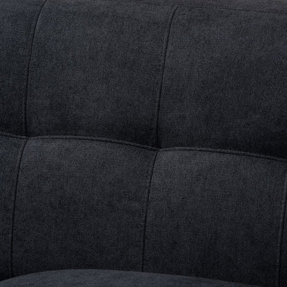 Baxton Studio - Allister Loveseat in Dark Grey - J1453-Dark Grey-LS view 5