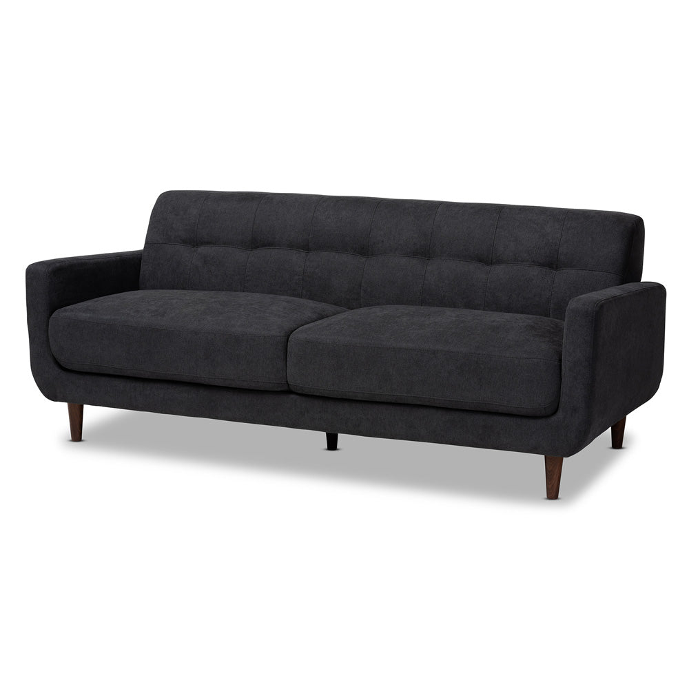 Baxton Studio - Allister Sofa in Dark Grey - J1453-Dark Grey-SF view 1