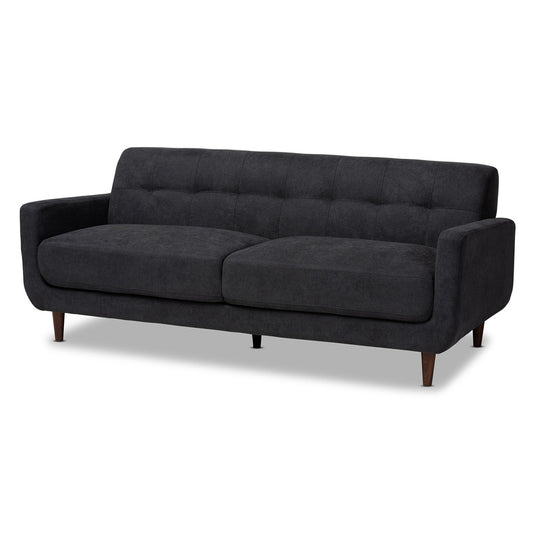 Baxton Studio - Allister Sofa in Dark Grey - J1453-Dark Grey-SF view 1