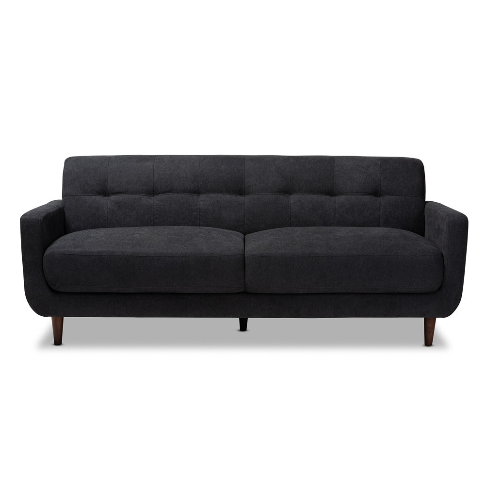 Baxton Studio - Allister Sofa in Dark Grey - J1453-Dark Grey-SF view 2