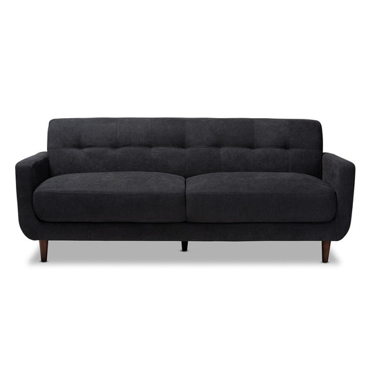 Baxton Studio - Allister Sofa in Dark Grey - J1453-Dark Grey-SF view 2
