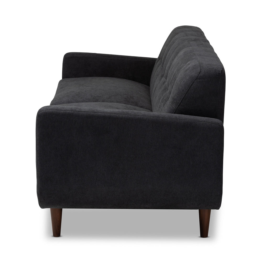 Baxton Studio - Allister Sofa in Dark Grey - J1453-Dark Grey-SF view 3