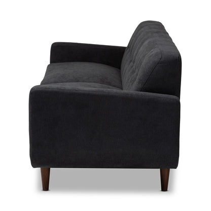 Baxton Studio - Allister Sofa in Dark Grey - J1453-Dark Grey-SF view 3
