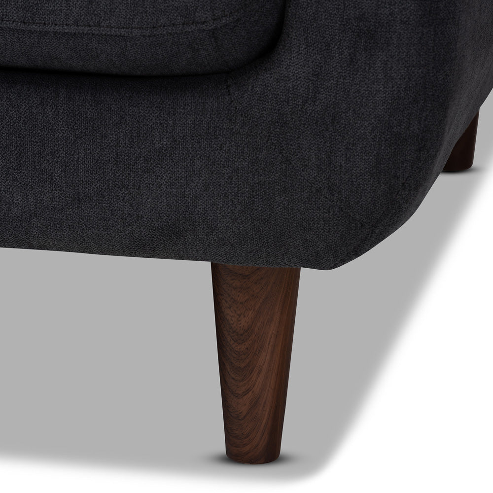 Baxton Studio - Allister Sofa in Dark Grey - J1453-Dark Grey-SF view 6
