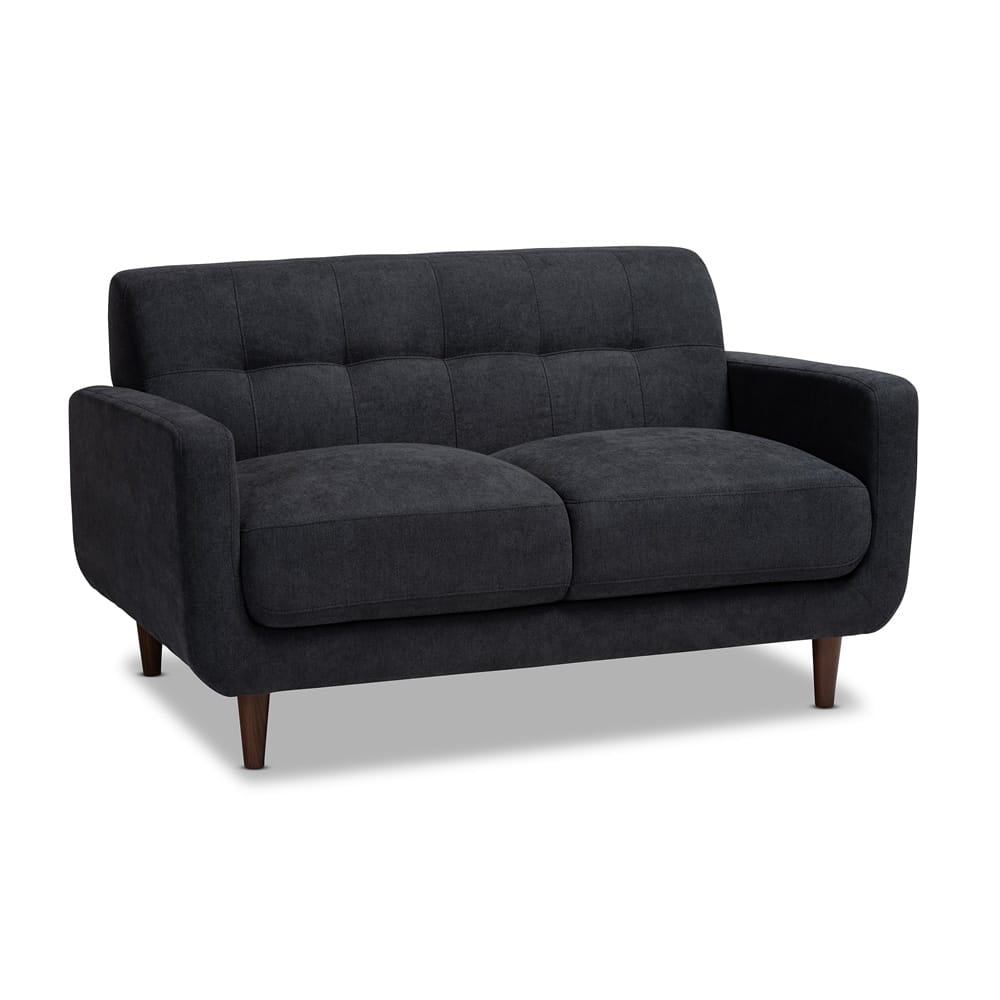 Baxton Studio - Allister Sofa Set in Dark Grey - J1453-Dark Grey-2PC Set view 2