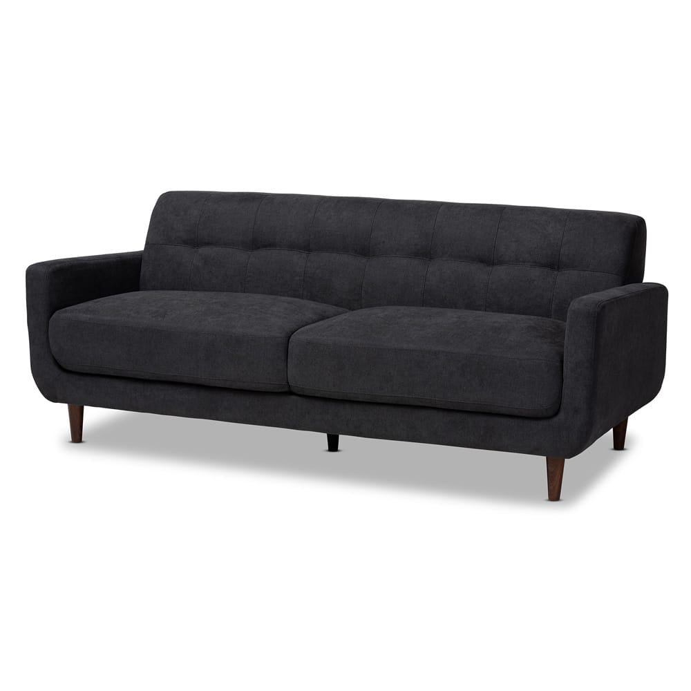 Baxton Studio - Allister Sofa Set in Dark Grey - J1453-Dark Grey-2PC Set view 3
