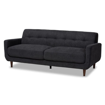 Baxton Studio - Allister Sofa Set in Dark Grey - J1453-Dark Grey-2PC Set view 3