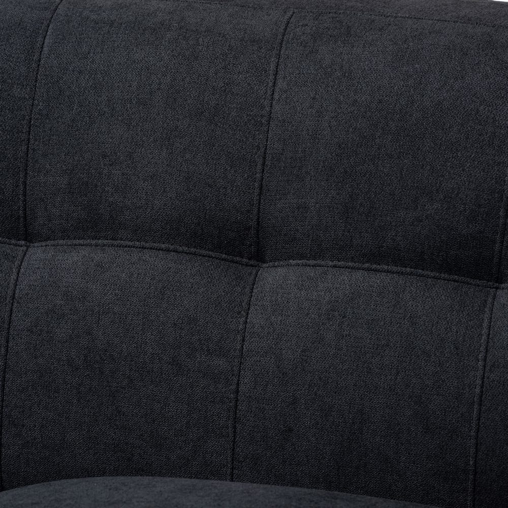 Baxton Studio - Allister Sofa Set in Dark Grey - J1453-Dark Grey-2PC Set view 4