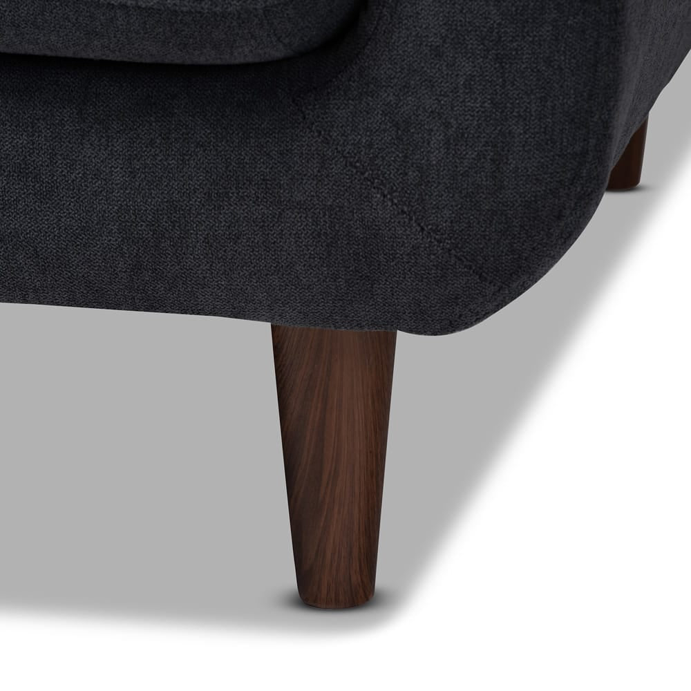 Baxton Studio - Allister Sofa Set in Dark Grey - J1453-Dark Grey-2PC Set view 5
