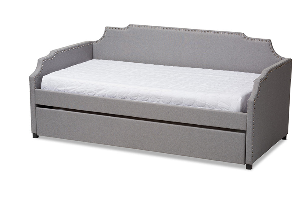 Baxton Studio - Ally Daybed - Ally-Light Grey-Daybed view 1