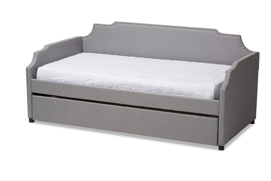 Baxton Studio - Ally Daybed - Ally-Light Grey-Daybed view 1