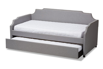 Baxton Studio - Ally Daybed - Ally-Light Grey-Daybed view 2