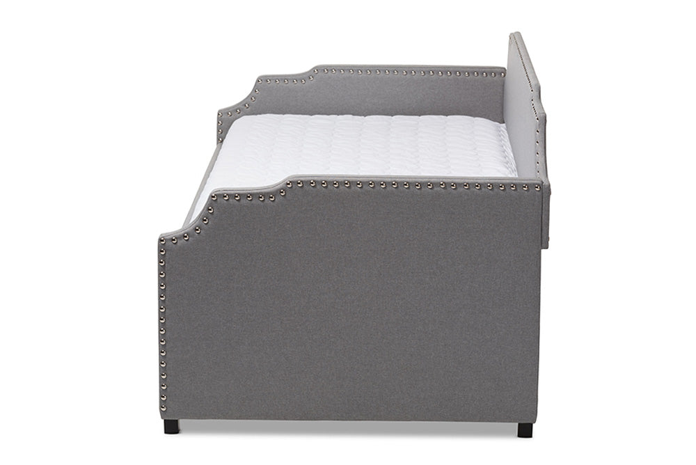 Baxton Studio - Ally Daybed - Ally-Light Grey-Daybed view 3