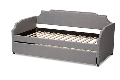 Baxton Studio - Ally Daybed - Ally-Light Grey-Daybed view 4