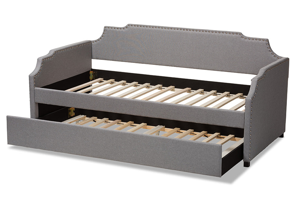 Baxton Studio - Ally Daybed - Ally-Light Grey-Daybed view 6