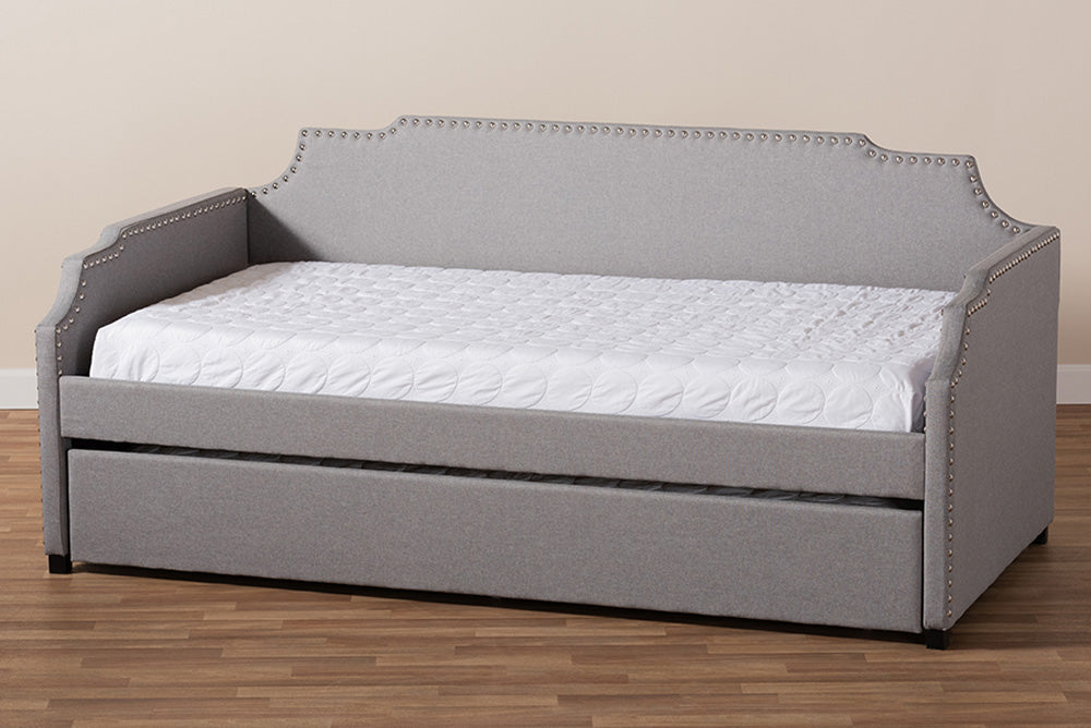 Baxton Studio - Ally Daybed - Ally-Light Grey-Daybed view 9