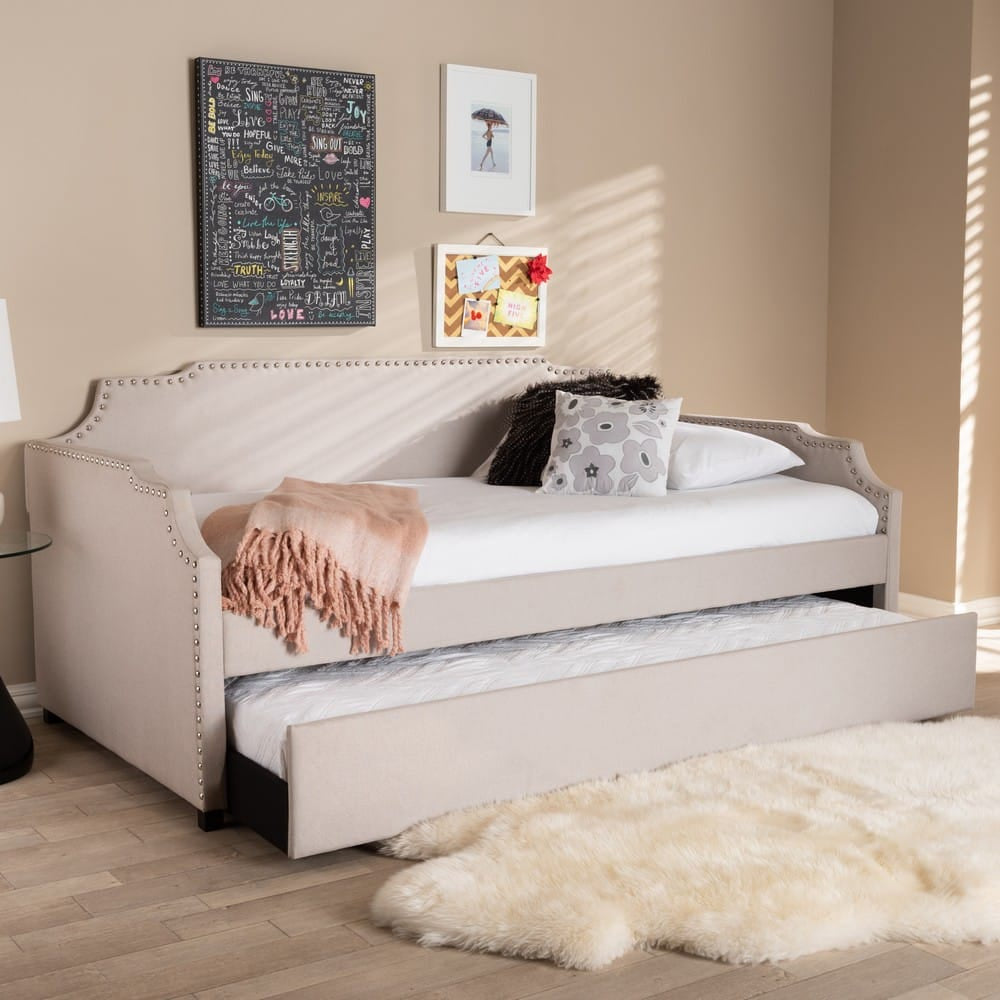 Baxton Studio - Ally Daybed in Beige - Ally-Beige-Daybed view 8