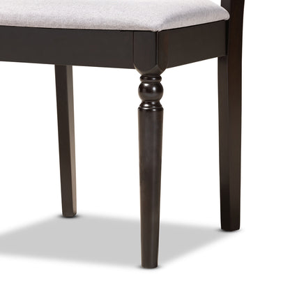 Baxton Studio - Alma Dining Set in Grey/Dark Brown - Alma-Grey/Dark Brown-5PC Dining Set view 6