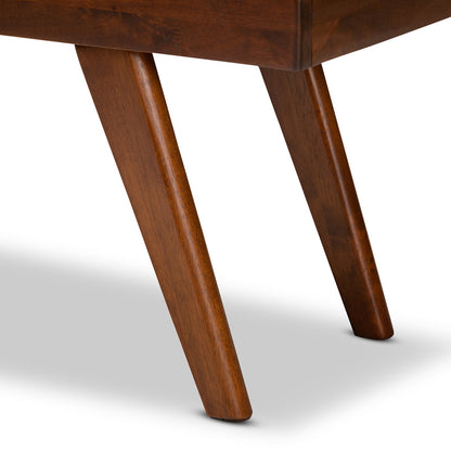 Baxton Studio - Alona Bench in Dark Gray/Oak - Alona-Medium Oak/Medium Grey-Bench view 4