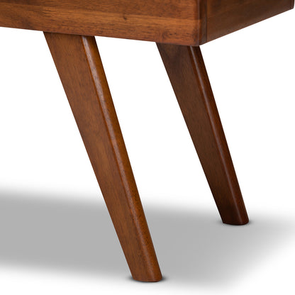 Baxton Studio - Alona Bench in Gray/Oak - Alona-Medium Oak/Light Grey-Bench view 4